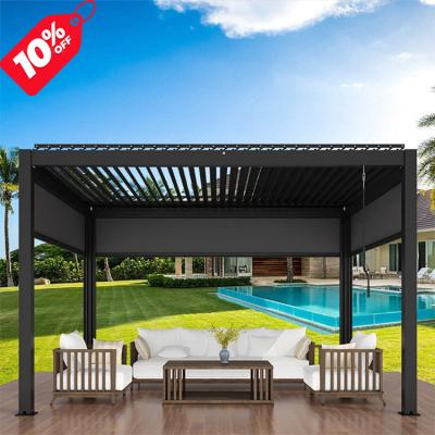 China Easy Easily Assembled Install Outdoor Manual Aluminum Canopy Roof System Kits Pergola 3X3 China Factory Waterproof Pergola for sale