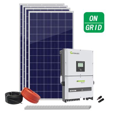 China Home 5 Kw 6kw 7 Kw 350kw 350kw On Grid Tied Solar Power System Price for sale