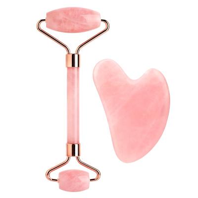 China Face Lift Ice Roll Machine Face Cream Massager Mini Pink Jade Roller Set Facial Derma Rolling System for sale