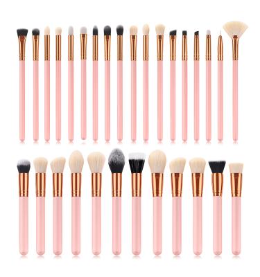 China Angular Blush New 30pcs Professional Makeup Brushes Rose Gold Wooden Handle Brushes Lady Cosmetic Beauty Tools for sale