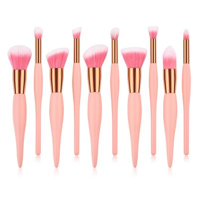 China Fan Brush 10pcs Copy Your Own Brand Makeup Brush Set Fashion Cosmetic Makeup Brushes for sale