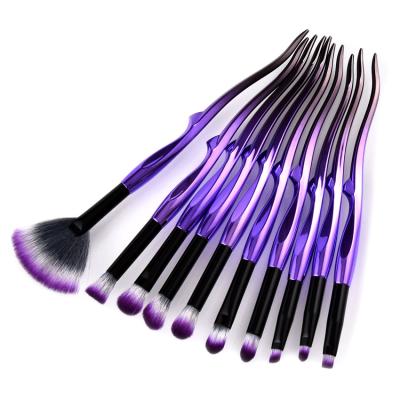 China Beauty Face Care 10pcs Branch Brush Black Purple Black Tube Eye Make Up Kit for sale