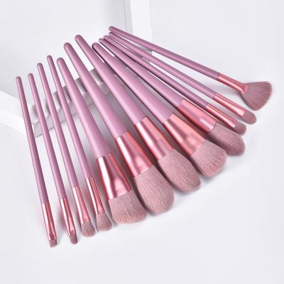 China Angular Blush Amazon Quality Portable Makeup Brush OEM Make Up Brushes Kit 12 Piece Face Brush Kits for sale