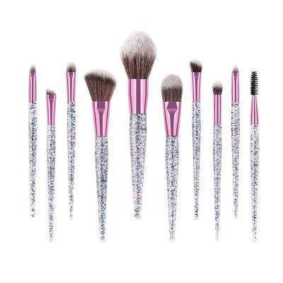 China Amazon Crystal Facial Foundation Hot Selling Brushes Flat Powder Shimmer Kit Makeup Fan Brush Shimmer Blending Set Brush for sale