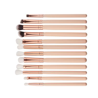 China Angular Blush 12 Pcs Travel Makeup Brushes Eye Makeup Brush Set for sale