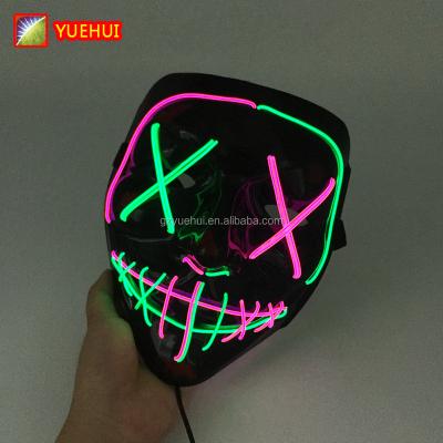 China Steady On/Slow Flashing/Fast Flashing/Off CE RoHS Neon Light EL Wire Mask LED Street Beast Masks Halloween Terrified Light Up EL Wire Cosplay Mask for sale