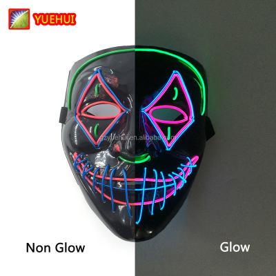 China On/Flashing/Sound Active Regular/Off Halloween Led Rave Party Mask Noise Glowing Neon Reactive EL Masks Party Neon Glow In The Dark Party Mask for sale