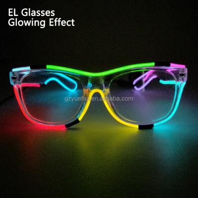 China Regular On/Slow Flashing/Fast Flashing/Off New Style 8 Colors EL Wire Glowing Glasses Glow Party Props Night Fluorescent Glasses Led Glasses Neon Colorful Christmas Gift for sale