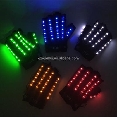 China 6 Party Newstyle On/Off Regular Color Diy Decorative Led Gloves Holiday Light Up Fluorescent EL Halloween Gloves For Glow In The Dark Party Supplies for sale