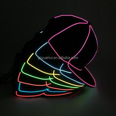 China Creative Halloween Led Bulbs Night Lighting Hip Hop Hat EL Cable Tube Fancy Festival Dance Supplies Outdoor Sports Neon Led Light Hat for sale