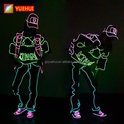 China Sets In Stage Running Clothing Decorative Lights Make Up Carnival Highlight Dance Mask Led Party Glow Luminous Clothes Led Costume for sale