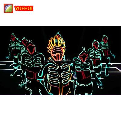 China Creative Diy Regular On/Off EL Cold Light Illuminated Masquerade Dress Up Top Selling Hiphop Dancer Style Led Strip Christmas Costume for sale