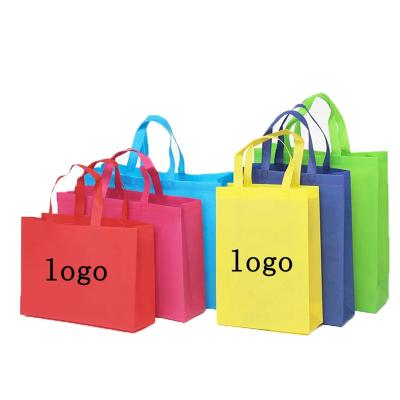 China Eco Friendly Custom Handled Tote Bags Non Woven Shopping Logo Garment Cloths Reusable Grocery Shopping Bag for sale