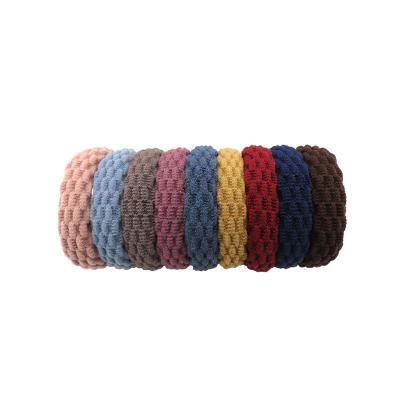 China Wholesale Thickened Hair Decoration Ponytail Holder Seamless Tie Towel Hair Elastic High Band For Girl for sale