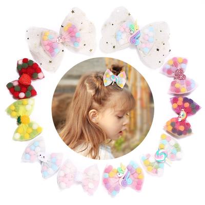 China Cute Cartoon Lollipop Children's Hairpin Cartoon Lollipop Children's Hair Accessories Baby Tulle Bow Hairpin Hair Clip Girls Hair Decoration for sale