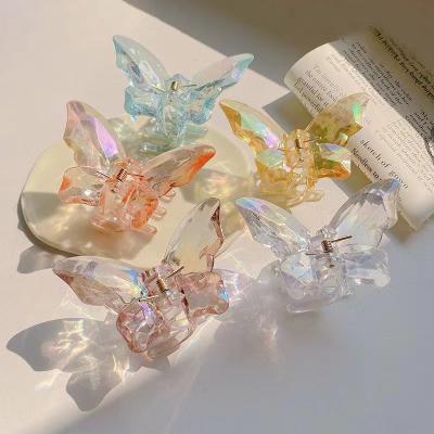 China Hair Decoration Customize High Quality Transparent Jelly Color Butterfly Shape Hair Claw Clip For Girls Hair Accessories for sale