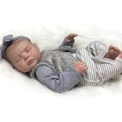 China Soft Toy 22 Inch Reborn Baby Dolls Hand Drawing Hair Realistic Bebe Reborn Dolls Handmade Newborn Toy for sale