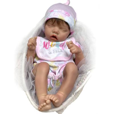 China Soft Toy Artist Realistic Painted Lifelike Bebe Newborn Soft Silicone Vinyl 16 Inch Reborn Baby Dolls Toys For Children's Gift for sale