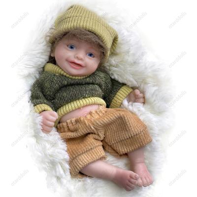 China 6 Inch Full Silicone Reborn Baby Soft Toy - Open Doll Eyes Dolls Bebe Reborn Realistic Newborn Baby Doll for sale