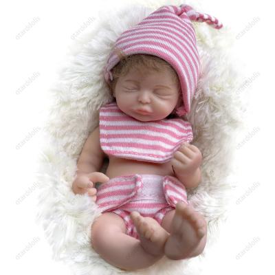 China 6 Inch Mini Silicone Reborn Dolls Baby Sleeping Doll Bebe Reborn Realistic Newborn Baby Soft Toy for sale