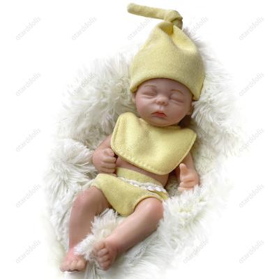 China Mini Sleeping Bebe Reborn Realistic Newborn Baby Soft Toy 6 Inch Full Solid Silicone Reborn Dolls - Doll for sale