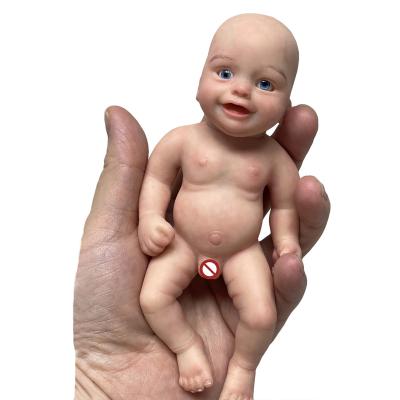 China 6 Inch Realistic Full Solid Silicone Soft Baby Reborn Bebe Newborn Doll Soft Toy for sale