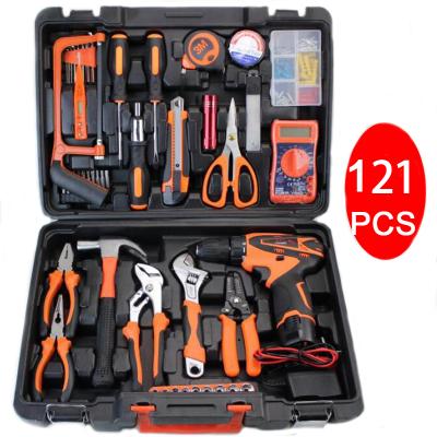 China Household/Electrician 121 Pcs Power Mechanic Tool Kit, Electric Drill Air Tool Kit For Home Use Cutting, Large Capacity Box Package Tool Kit Mechanic for sale