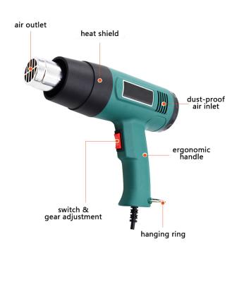 China Heat Gun Industrial Glue Temperature Control Gun Electric Heater Fan Heater Thaw Adjustable Welding Shrink Film for sale