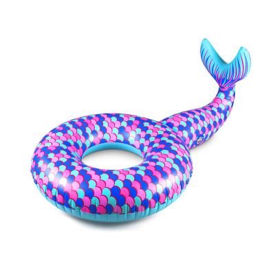 China High Quality Inflatable Water Entertainment Factory Custom PVC Mermaid Tail Swim Float Ring For Adult for sale