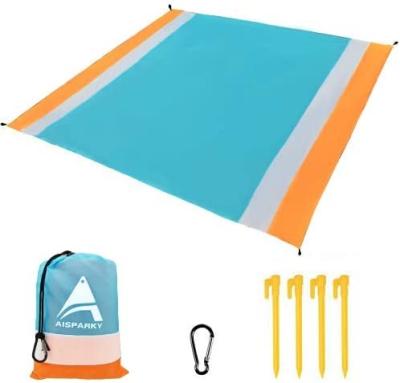 China Blue Custom Blanket Anti-Pull Beach Mat Compact Picnic Blanket Sand Resist Water Proof And Nylon Beach Drying Mat For Outdoor for sale