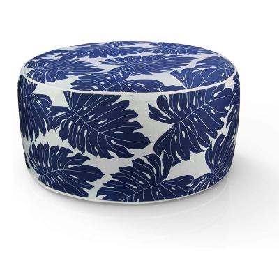 China Weather Outdoor Furniture Stool Ottoman Inflatable Navy Leaves Round Patio Foot Stools and Stools Portable Travel Footstool for Outdoor Camping Home for sale