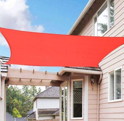 China Life-Durable Long Sun Shade Sail Rectangle Canopy 7' x 13' Sail Shade Scarlet Sun Shades For Patios for sale