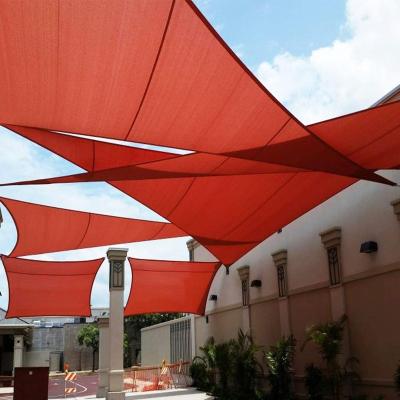 China ZY-S090511 Sun Shade Waterproof Shade Sail UV Protection ZY-S090511 UV Blocker Triangle Umbrella Patio Canopy Sail 12' x12 x12 in Color Orange for sale