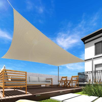 China Garden Shading UV Sun Shade Sail Block Fabric Canopy In Sand Beige Rectangle For Patio Garden Customized for sale