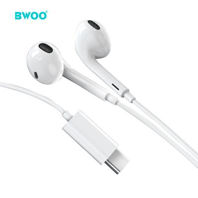 China Perfect Sound BWOO Hot Selling For Samsung In Ear Headphones Lowest Price 1.2m Mobile Wired Earphones Type C for sale