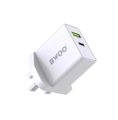 China UK Wholesale BWOO UK PD 30W portable mobile phone charger pc+abs material for iphone x palladium usb type c wall charger for sale