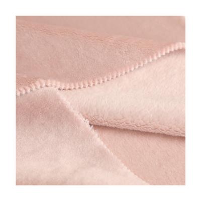 China Anti-Static Soft Coral Double Side Plain Fabric Home Clothes Polyester Cloth Blanket Flannel Fabric for sale