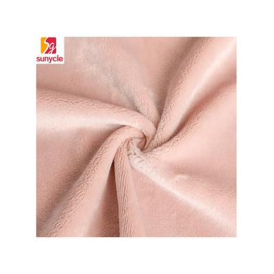 China Waterproof Polyester Upholstery Solid Color Double Sided Flannel Fabric for sale