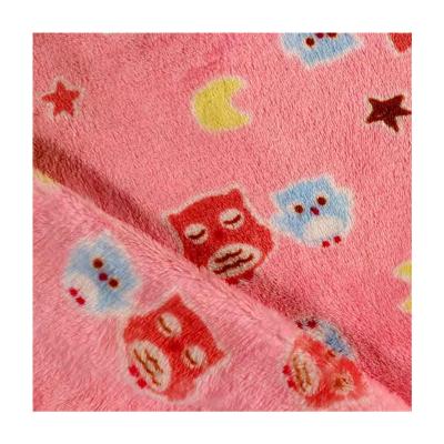 China Anti-Static Animal Cartoon Print Flannel Fabric 100% Polyester Knit Fabric For Clothes Material for sale