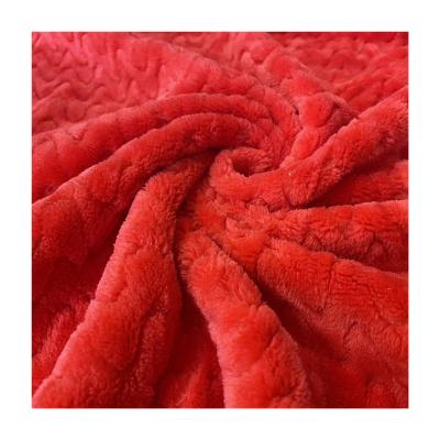 China Sale Soft Blanket Fabric Waterproof 100 Polyester Flannel Jacquard Fabric Flannel Fabric Customized for sale