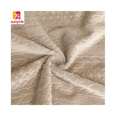 China Memory One Side Brushed 100% Polyester Embossed Flannel Fleece Fabric Cheap Sales for sale