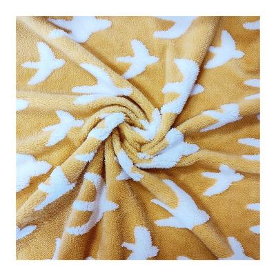 China Jacquard Plush Fleece Fabric Jacquard Shu Velveteen Fabric For Coat Anti-static Warm Soft 100% Polyester for sale