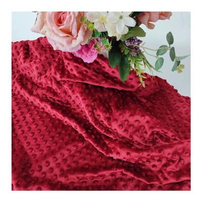 China Factory direct sale contact solid colors anti-static wonderful velvet baby knitted dot minky fabric for sale