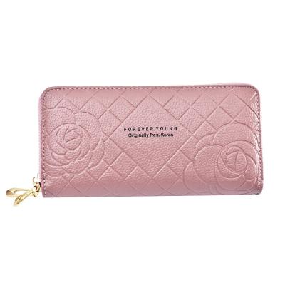 China Waterproof women's wallet material long love style European and American change buckle mobile phone multi-function wallet for sale