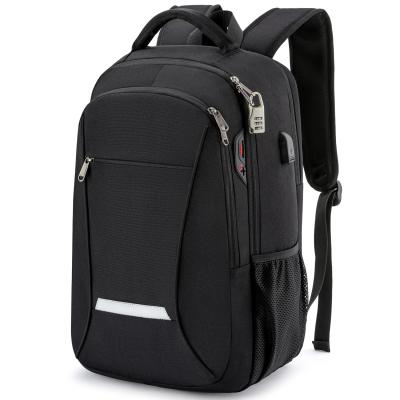 China With High Quality Fabric Rechargeable Black Usb Oxford Backpack Laptop USB Business Casual Backpack for sale