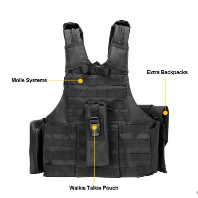 China Secret Service ZH 2023 Hot Selling 1050D Nylon Black Plate Carrier Chaleco Tactic Outdoor Combat Tactical Vest for sale