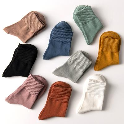 China Girl casual socks New arrive best cotton winter autumn girls socks fashion women solid color casual socks factory for sale