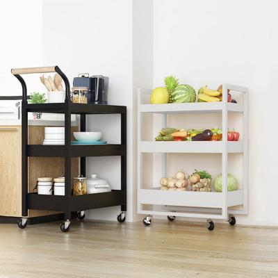 China Morden Pinpinfamily High Quality Multifunctional 3 Tier Food Storage Cart Iron Kitchen Tool Trolley Trolley for sale