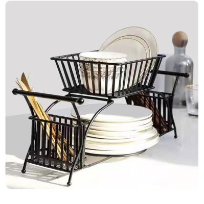 China PINPINFAMILY Kitchen Countertop Cutlery Rack Viable Dish Drying Rack Large Capacity Iron Dish Rack Multifunctional Drying Rack for sale