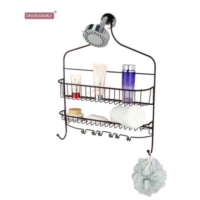 China Pinpinfamily Modern Wholesale Custom Metal Bathroom Towel Corner View Expanded Non-rust Shower Hanging Rack for sale